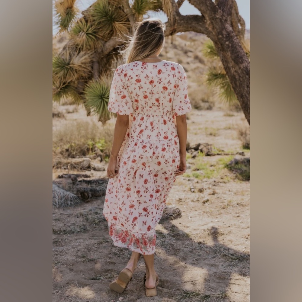 FREE PEOPLE Print LYSETTE Peasant Maxi Dress NWT S - Picture 6 of 9